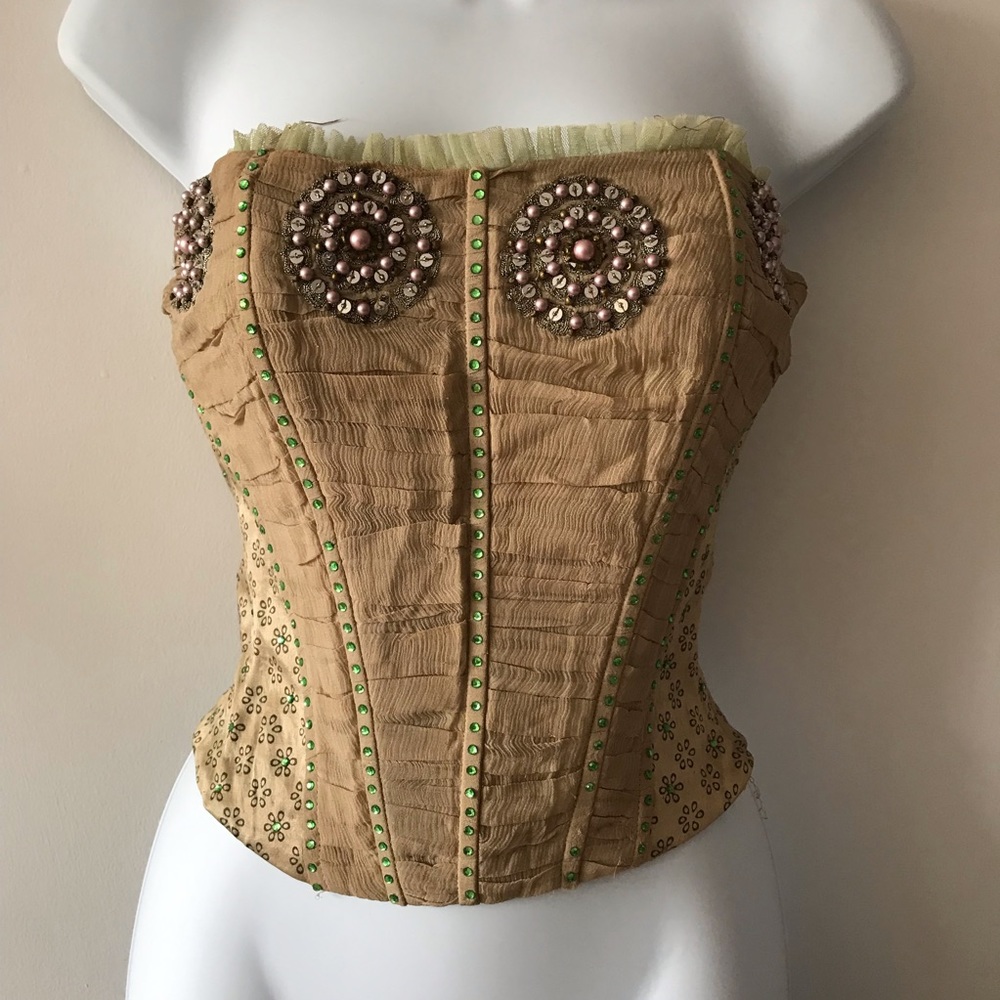 Handmade embroidered corset top